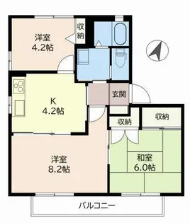 ディアス平野A・B・C【1階】の間取り