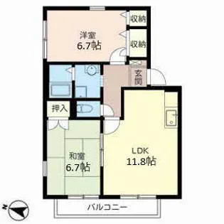 ルミエール多田A.B【2階】の間取り