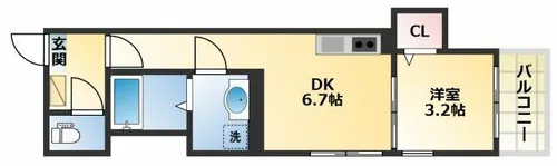 ハーモニーテラス平野西Ⅱ【2階】の間取り