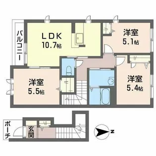 シャーメゾン華【0201号室】の間取り