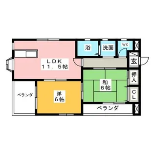 シェ・ピュール【1階】の間取り