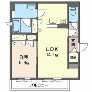 レナトゥスフォレナ緑橋【0301号室】の間取り