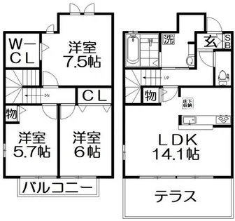 グランシャリオ【1階】の間取り