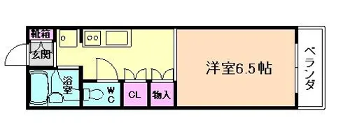 アスグロー箕面【1階】の間取り