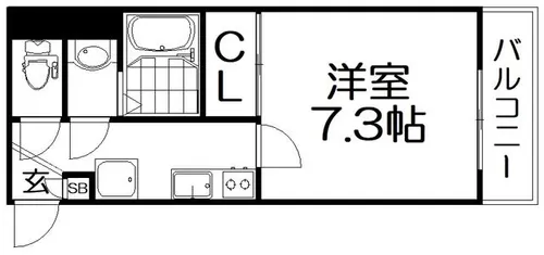 モダンアパートメント枚方三矢町【1階】の間取り