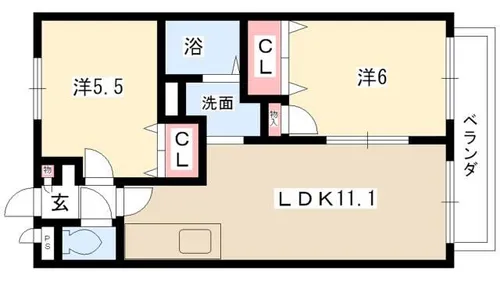 サンガーデン枇杷島【201号室】の間取り