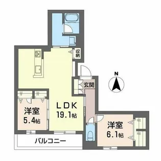 シャーメゾン清華【0203号室】の間取り