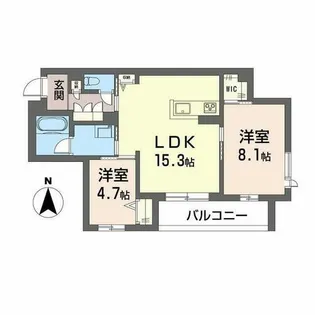 シャーメゾン清華【0202号室】の間取り