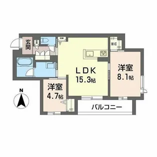 シャーメゾン清華【0302号室】の間取り