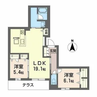 シャーメゾン清華【0103号室】の間取り