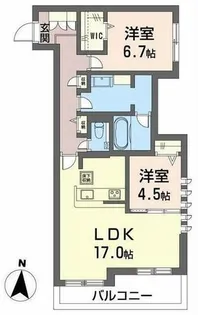 セントリビエ松園町【101号室】の間取り