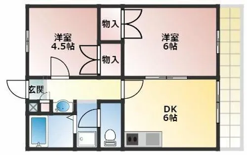 ウィングメゾン【202号室】の間取り