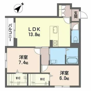 シャーメゾン池州 みらいエコ対象物件【2階】の間取り