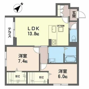 シャーメゾン池州 みらいエコ対象物件【1階】の間取り