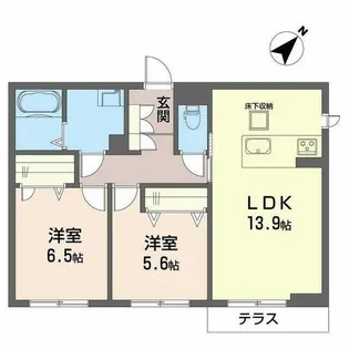 シャーメゾン池州 みらいエコ対象物件【1階】の間取り