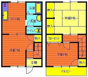 兵庫県明石市松江【テラスハウス】の間取り