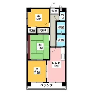 ベル・コリーヌ富貴ノ台【5階】の間取り