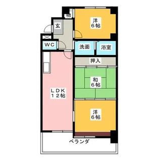 第5ヒルハイツ桃山【1階】の間取り