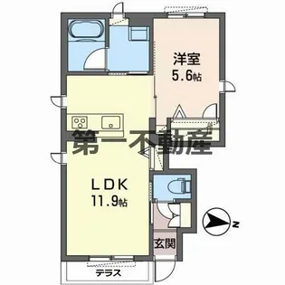 ビューテラス イズミⅡ【0101号室】の間取り