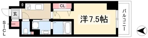 プレイズシード浅間町【8階】の間取り