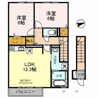 グランヴィラ サン【202号室】の間取り
