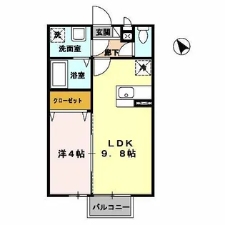 ベアーレ高屋敷【103号室】の間取り
