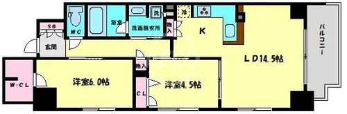 プレサンスロジェ堺筋本町【2階】の間取り