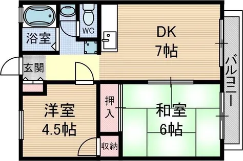 サンシティ西田【1階】の間取り