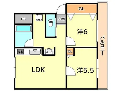 高津橋農住団地D棟【3階】の間取り