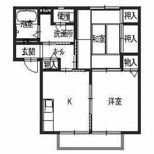 アルシオネ A【A102号室】の間取り