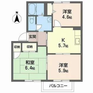ファミールグランデ【B202号室】の間取り