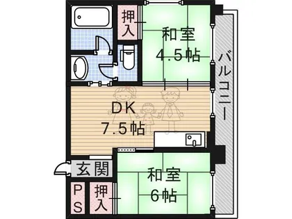 JSC帝塚山【3階】の間取り