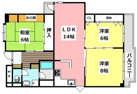 ベラディールⅠ【2階】の間取り