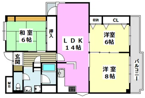ベラディールⅠ【3階】の間取り