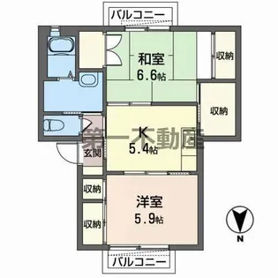 えすたしおん下滝野ハイツ【202号室】の間取り