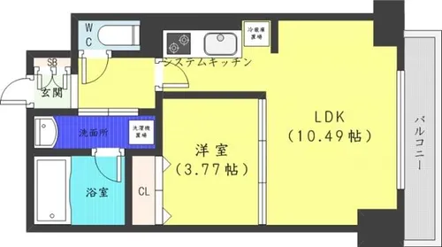 PRIME URBAN大通東【9階】の間取り