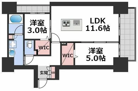 アーバネックス南新町【12階】の間取り