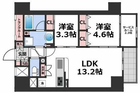 アーバネックス天満橋South【10階】の間取り