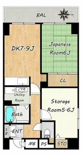 MICハイツ都島【5階】の間取り