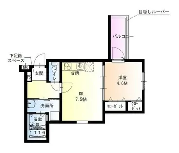 フジパレス津田駅前Ⅰ番館【1階】の間取り