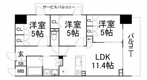 セイシア大拓26【7階】の間取り