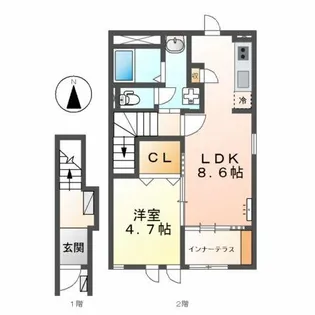 モンテプラナ【2階】の間取り