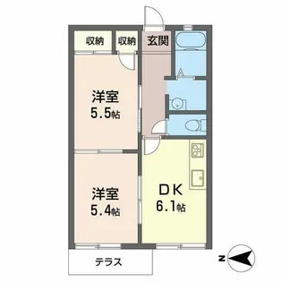 ハイツSQUARE【1階】の間取り