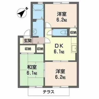 ボナール・東加古川【1階】の間取り