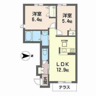 シャーメゾン水足A【0101号室】の間取り
