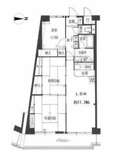 ドルミハイツ垂水A棟【6階】の間取り