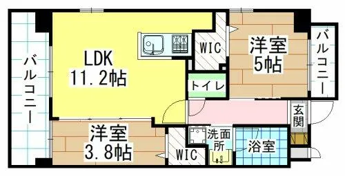 福岡県北九州市八幡西区三ケ森2丁目【マンション】の間取り
