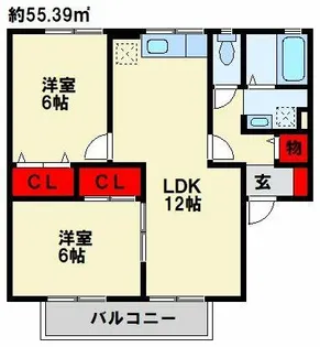 セジュールやつえA棟【1階】の間取り