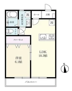 グリーンタウン筑後【103号室】の間取り