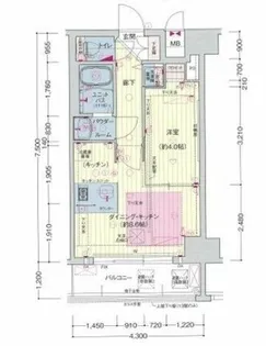 プレサンス堺筋本町フィリア【12階】の間取り